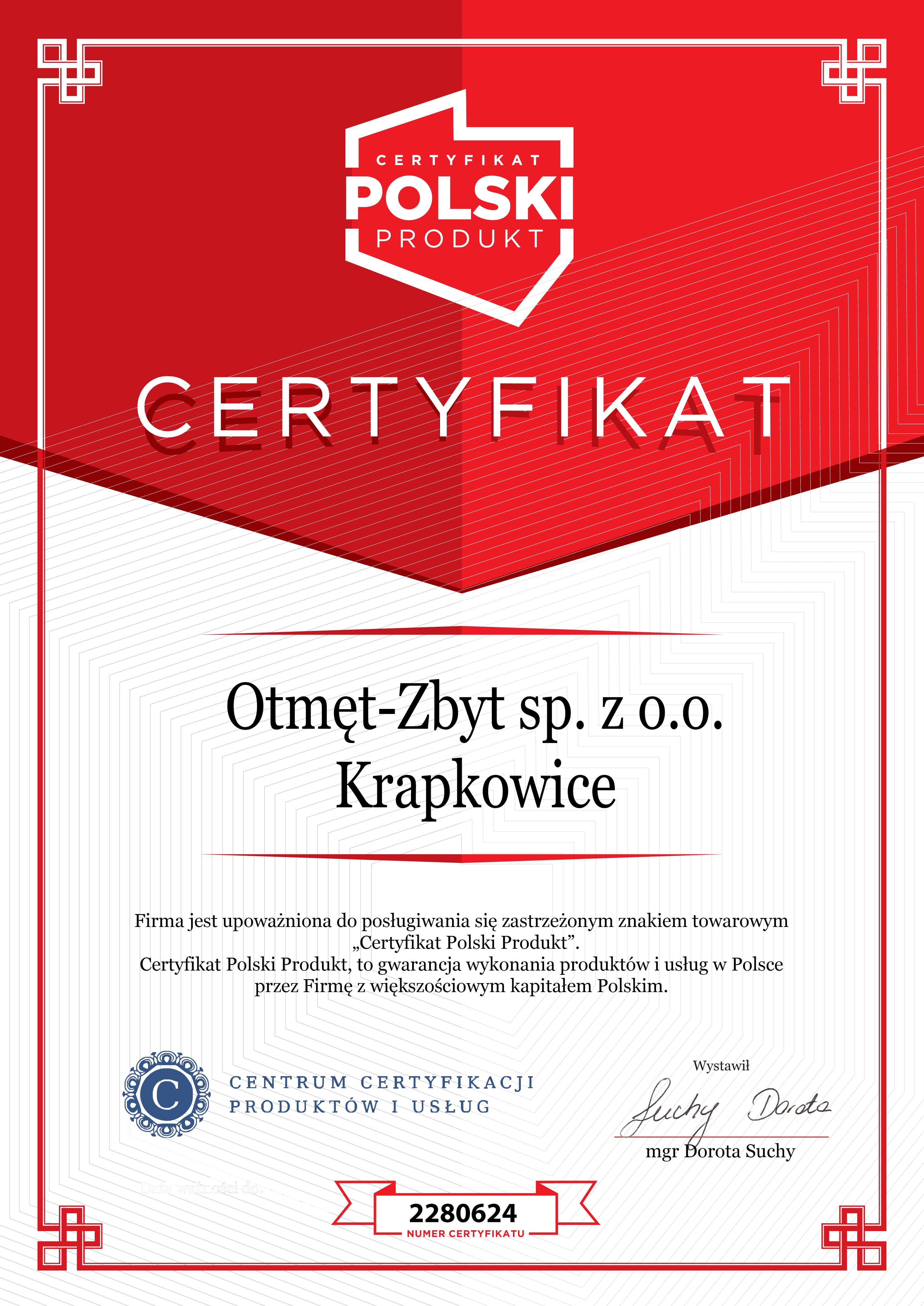 CERTYFIKAT PRODUKT POLSKI